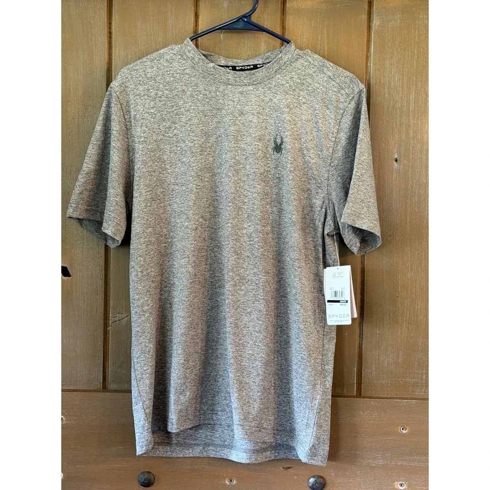 Spyder Mens Polar Heather Gray DryWeb Wicking Active T-Shirt SMK118 New